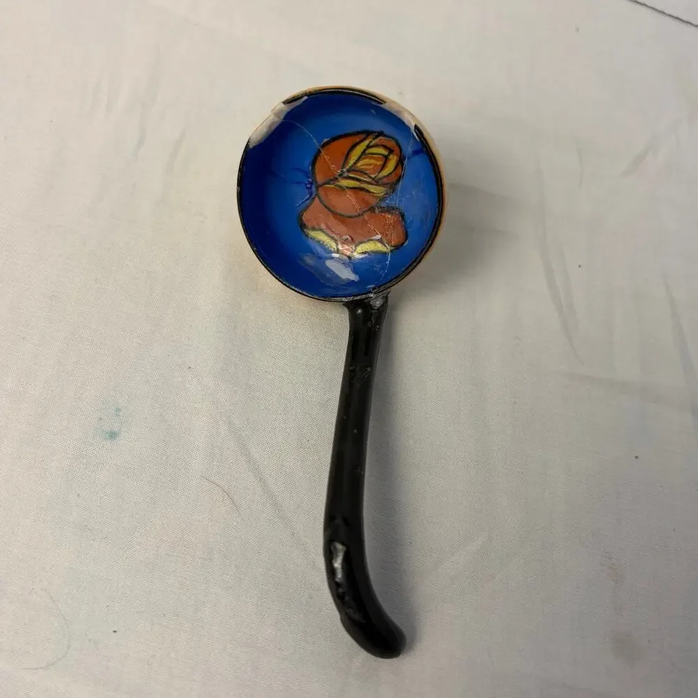 VTG Sakura Ware hand painted bowl, saucer, ladle. FLAW. Made in Japan.